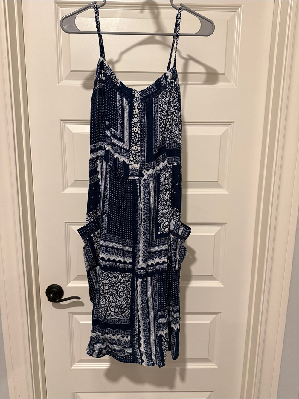 Knox Rose Navy and White Patchwork Maxi Dress
